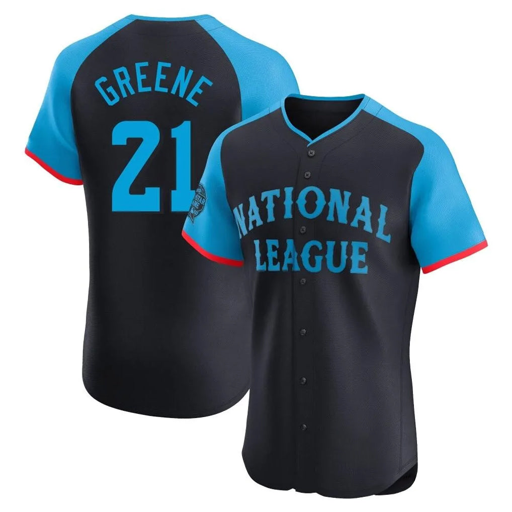 C.Reds #21 Hunter Greene Player Navy Limited Elite National League All-Star Game Edoa Stitched Jerseys