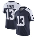 D.Cowboys #13 Caleb Downs Player Navy-White Limited Alternate Vapor Untouchable Home Game Edoa Stitched Jerseys