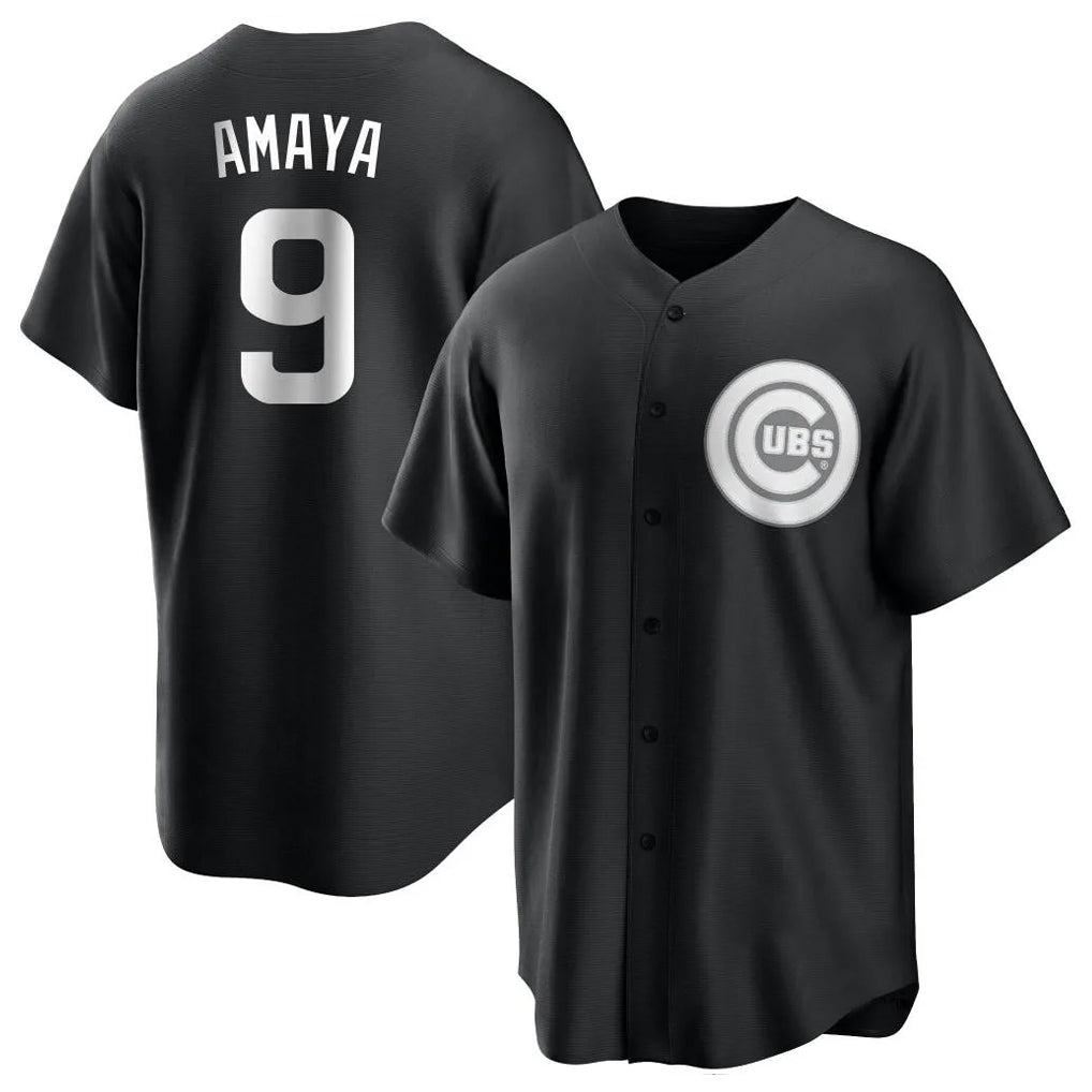 C.Cubs #9 Miguel Amaya Player Black Game Edoa Stitched Jerseys