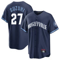 C.Cubs #27 Seiya Suzuki Player Navy City Connect Home Game Edoa Stitched Jerseys