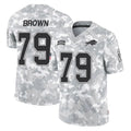 B.Bills #79 Spencer Brown Player Arctic Camo Salute to Service Limited Game Edoa Stitched Jerseys