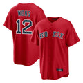 B.Red Sox #12 Connor Wong Player Red Home Game Edoa Stitched Jerseys