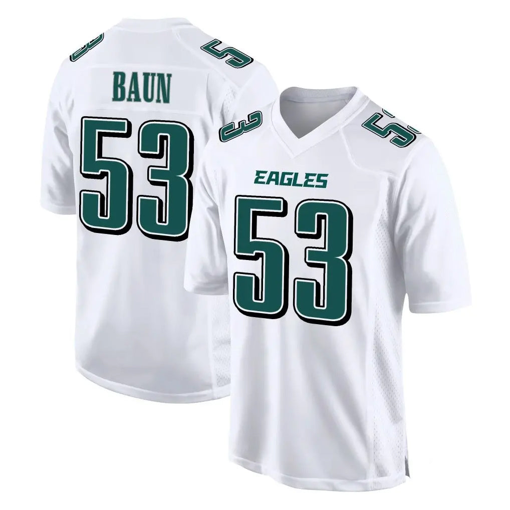 P.Eagles #53 Zack Baun Player White Tundra Fashion Home Game Edoa Stitched Jerseys