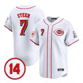 C.Reds #7 Spencer Steer Player White Vapor Premier Limited Home Edoa Stitched Jerseys