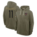 A.Cardinals #11 Larry Fitzgerald Player Olive Salute to Service Hoodies Edoa Stitched Jerseys