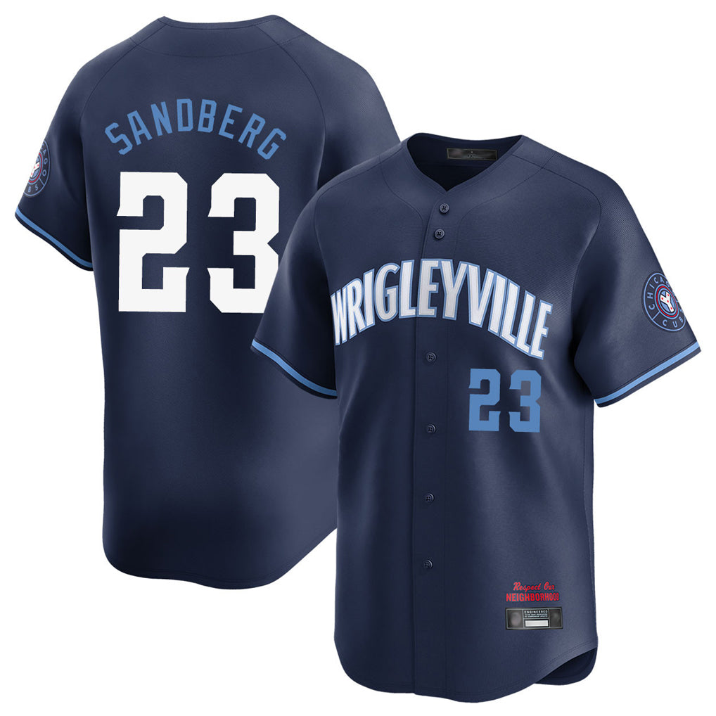 C.Cubs #23 Ryne Sandberg Player Navy City Connect Limited Home Edoa Stitched Jerseys