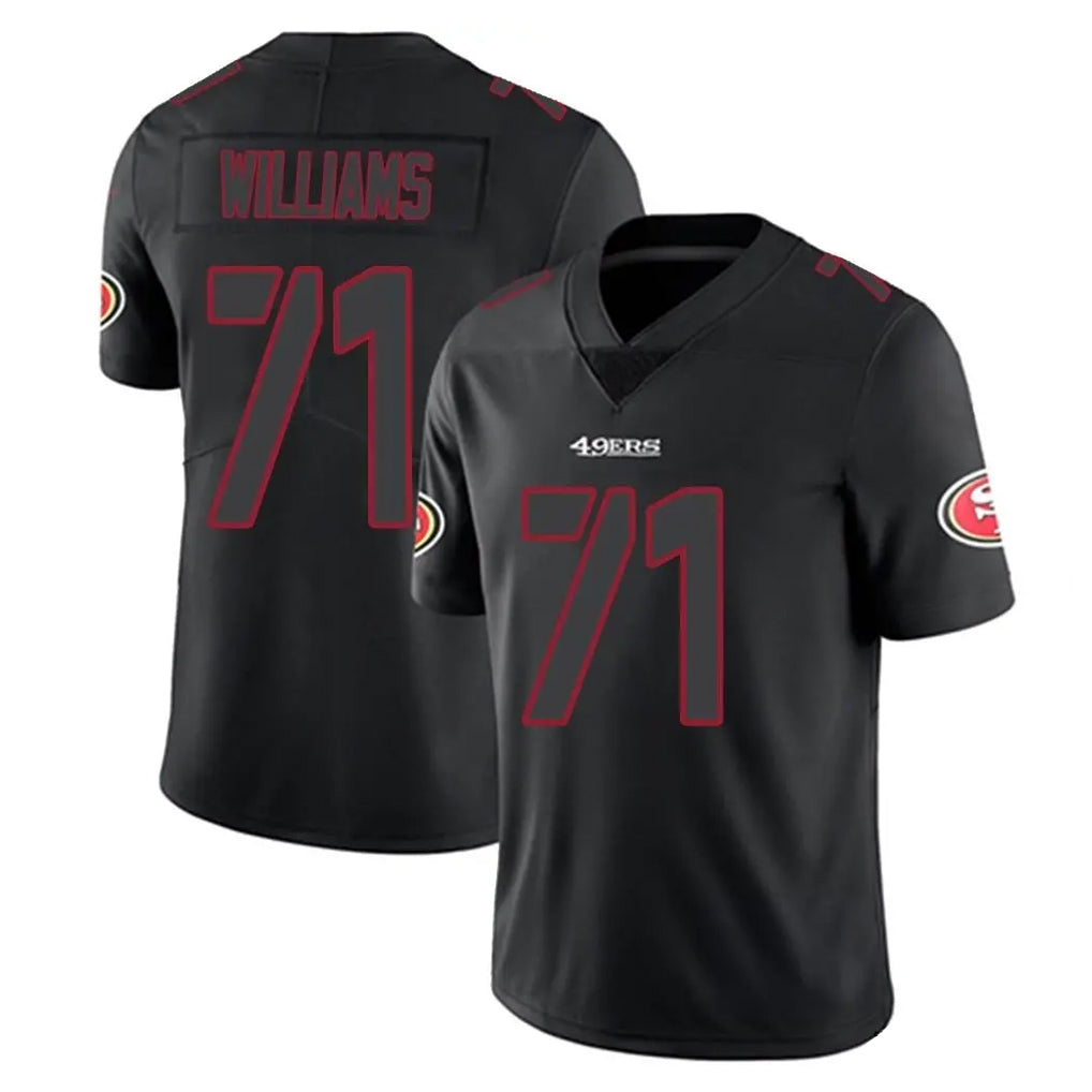SF.49ers #71 Trent Williams Player Black Impact Limited Home Game Edoa Stitched Jerseys