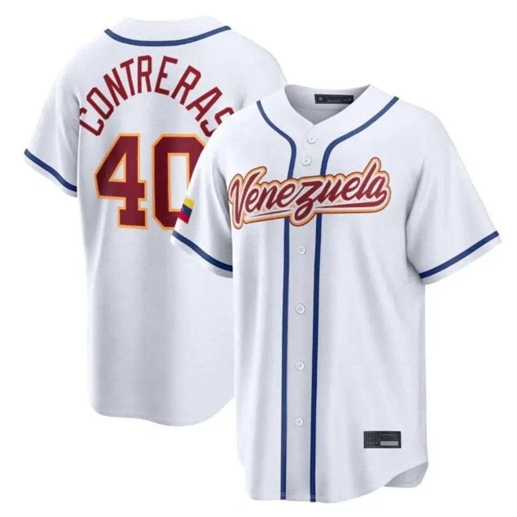 B.Red Sox #40 Willson Contreras Player White 2026 World Classic Limited Home Game Edoa Stitched Jerseys