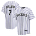 C.Rockies #7 Matt Holliday Player White Game Home Edoa Stitched Jerseys