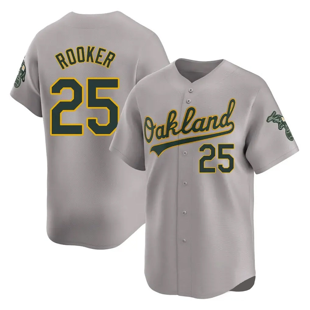Athletics #25 Brent Rooker Player Gray Road Limited Home Game Edoa Stitched Jerseys