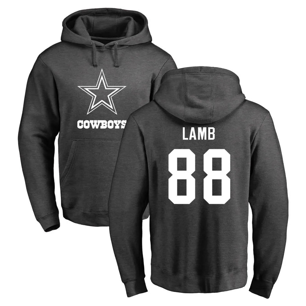 D.Cowboys #88 CeeDee Lamb Player Ash One Color Pullover Hoodie Limited Edoa Stitched Jerseys