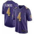 B.Ravens #4 Zay Flowers Player Purple Color Rush Home Game Edoa Stitched Jerseys