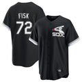 C.White Sox #72 Carlton Fisk Player Black Spring Training Game Edoa Stitched Jerseys