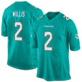M.Dolphins #2 Malik Willis Player Aqua Team Color Home Game Edoa Stitched Jerseys