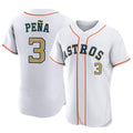 H.Astros #3 Jeremy Pe?a Player Gold Collection Limited Elite Home Edoa Stitched Jerseys