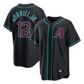 A.Diamondbacks #12 Lourdes Gurriel Jr Player Black Fashion Out Home Game Edoa Stitched Jerseys