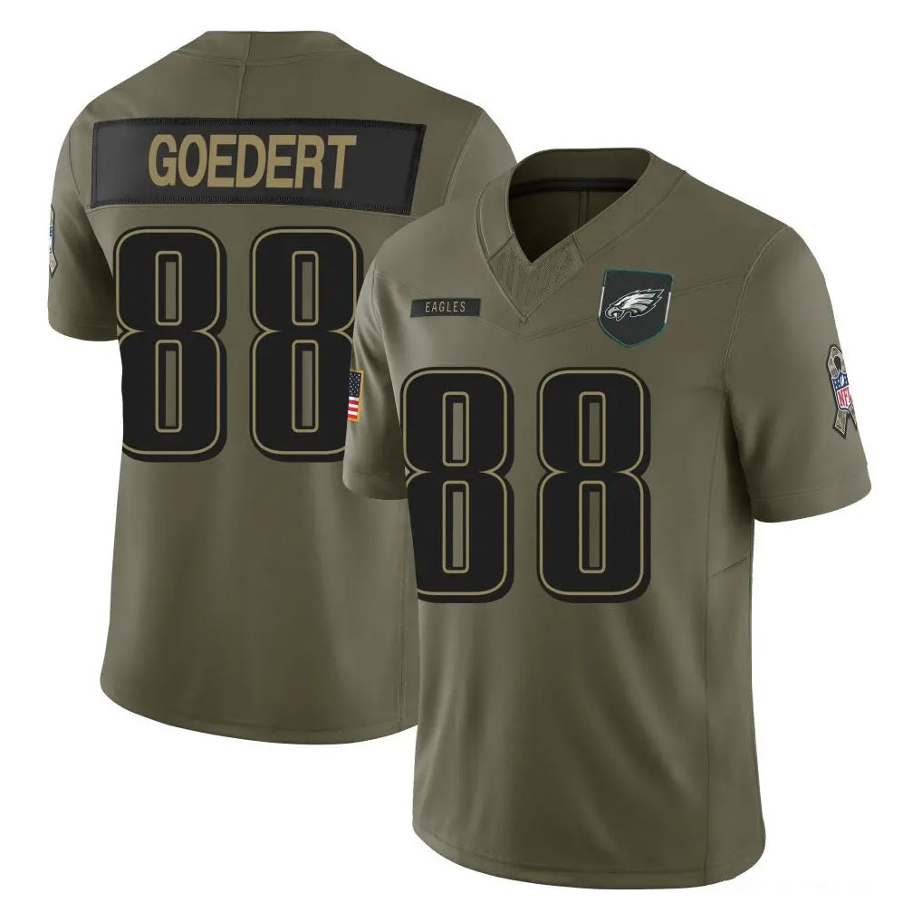 P.Eagles #88 Dallas Goedert Player Olive 2025 Salute To Service Limited Edoa Stitched Jerseys