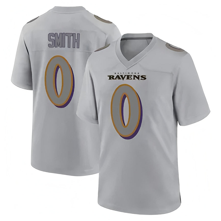 B.Ravens #0 Roquan Smith Player Gray Color Rush Vapor Untouchable Game Edoa Stitched Jerseys
