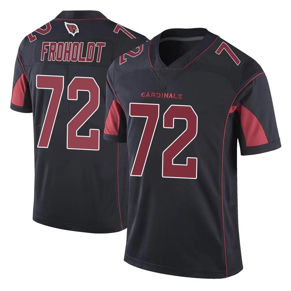 A.Cardinals #72 Hjalte Froholdt Player Black Limited Color Rush Vapor Untouchable Home Game Edoa Stitched Jerseys