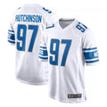 D.Lions #97 Aidan Hutchinson Player White Home Game Edoa Stitched Jerseys