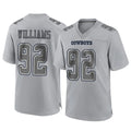 D.Cowboys #92 Quinnen Williams Player Gray Atmosphere Fashion Home Game Edoa Stitched Jerseys