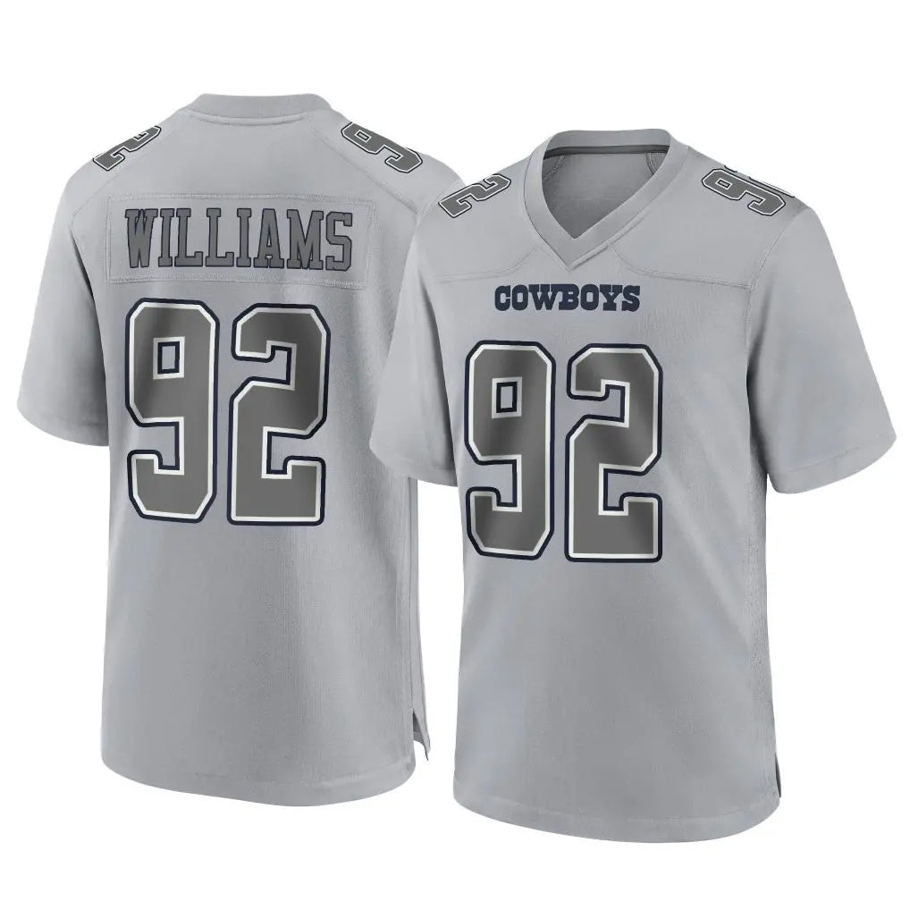 D.Cowboys #92 Quinnen Williams Player Gray Atmosphere Fashion Home Game Edoa Stitched Jerseys