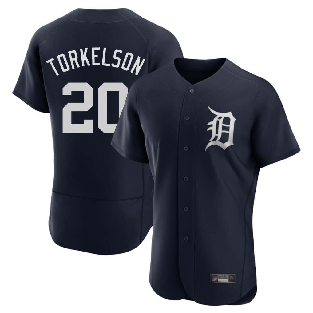 D.Tigers #20 Spencer Torkelson Player Navy Limited Elite Home Edoa Stitched Jerseys