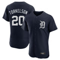 D.Tigers #20 Spencer Torkelson Player Navy Limited Elite Home Edoa Stitched Jerseys