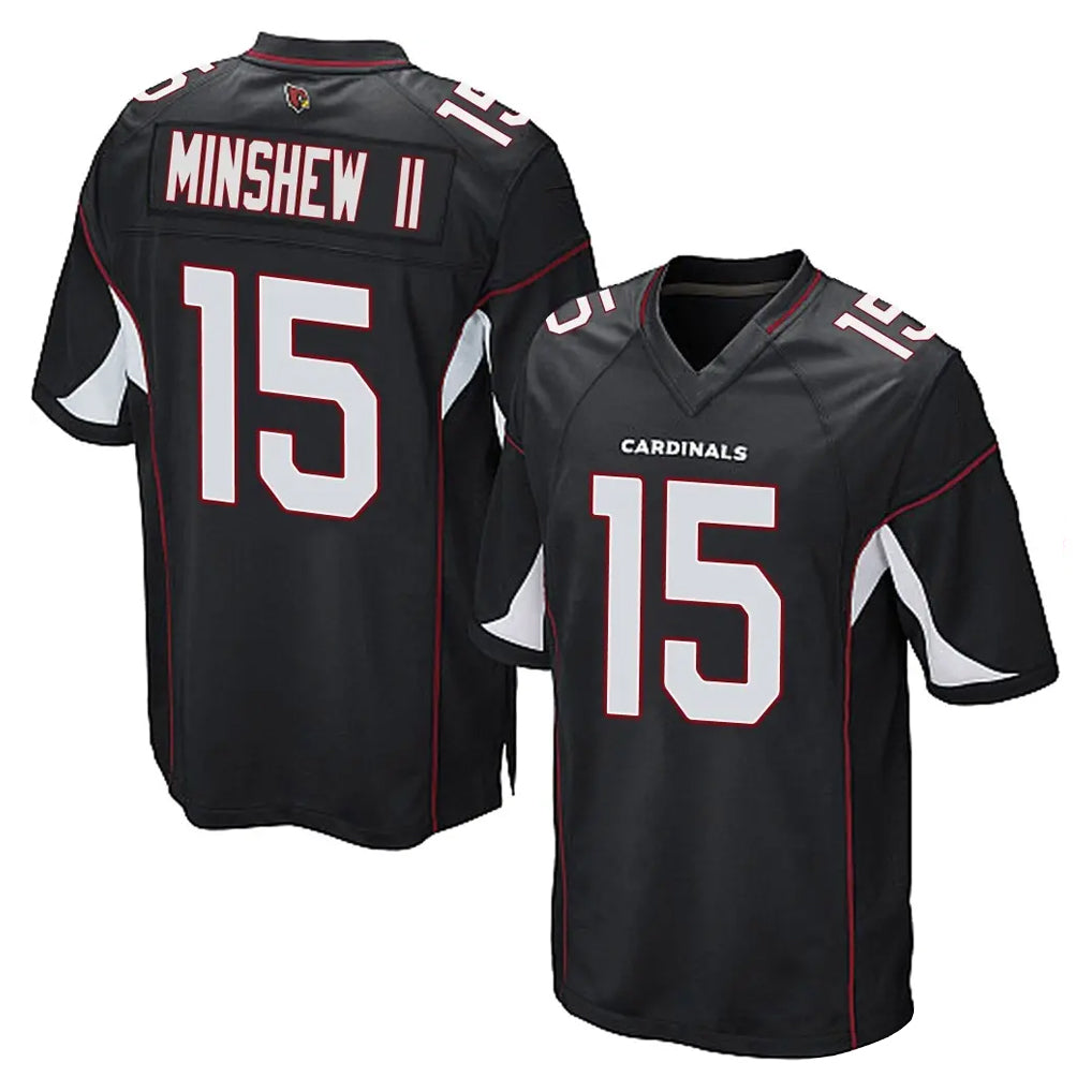 A.Cardinals #15 Gardner Minshew II Player Black Home Game Edoa Stitched Jerseys