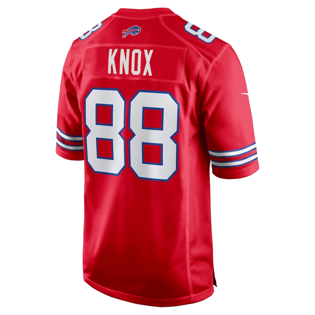 B.Bills #88 Dawson Knox Player Red Home Game Edoa Stitched Jerseys