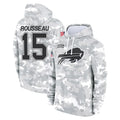 B.Bills #15 Greg Rousseau Player Arctic Camo Salute to Service Hoodies Edoa Stitched Jerseys
