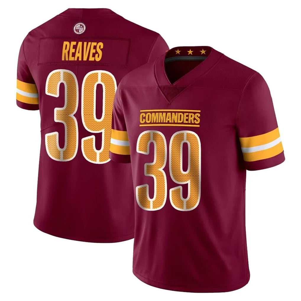 W.Commanders #39 Jeremy Reaves Player Burgundy Limited Vapor Home Game Edoa Stitched Jerseys