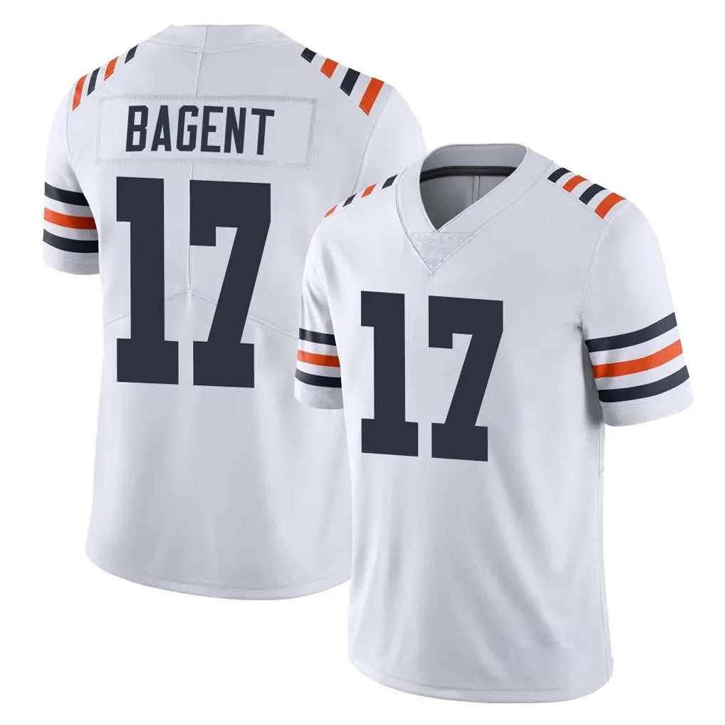 C.Bears #17 Tyson Bagent Player White Classic Vapor Limited Home Game Edoa Stitched Jerseys