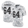 B.Bills #64 O'Cyrus Torrence Player Arctic Camo Salute to Service Limited Game Edoa Stitched Jerseys