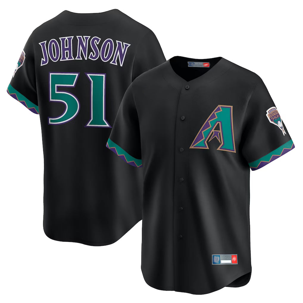 A.Diamondbacks #51 Randy Johnson Player Black Throwback Cooperstown Collection Limited Edoa Stitched Jerseys