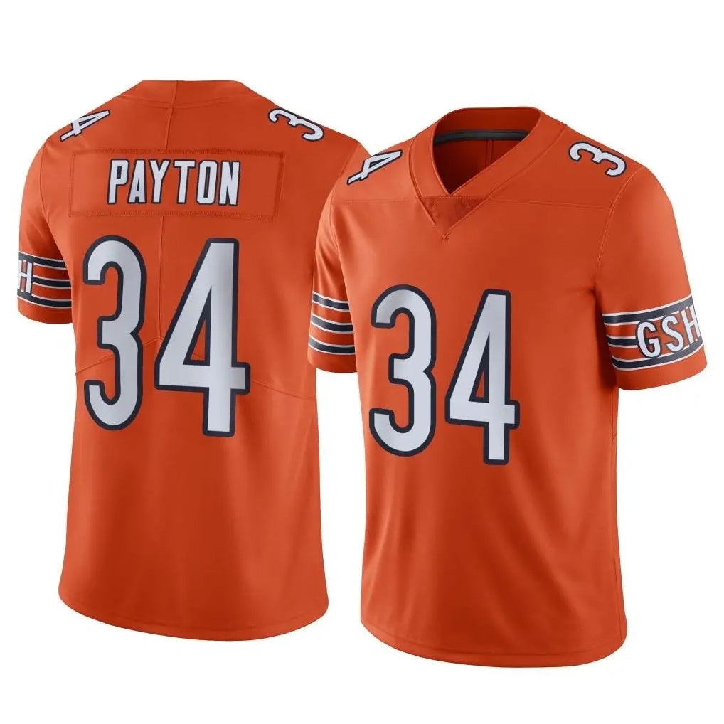 C.Bears #34 Walter Payton Player Orange Alternate Vapor Limited Home Game Edoa Stitched Jerseys