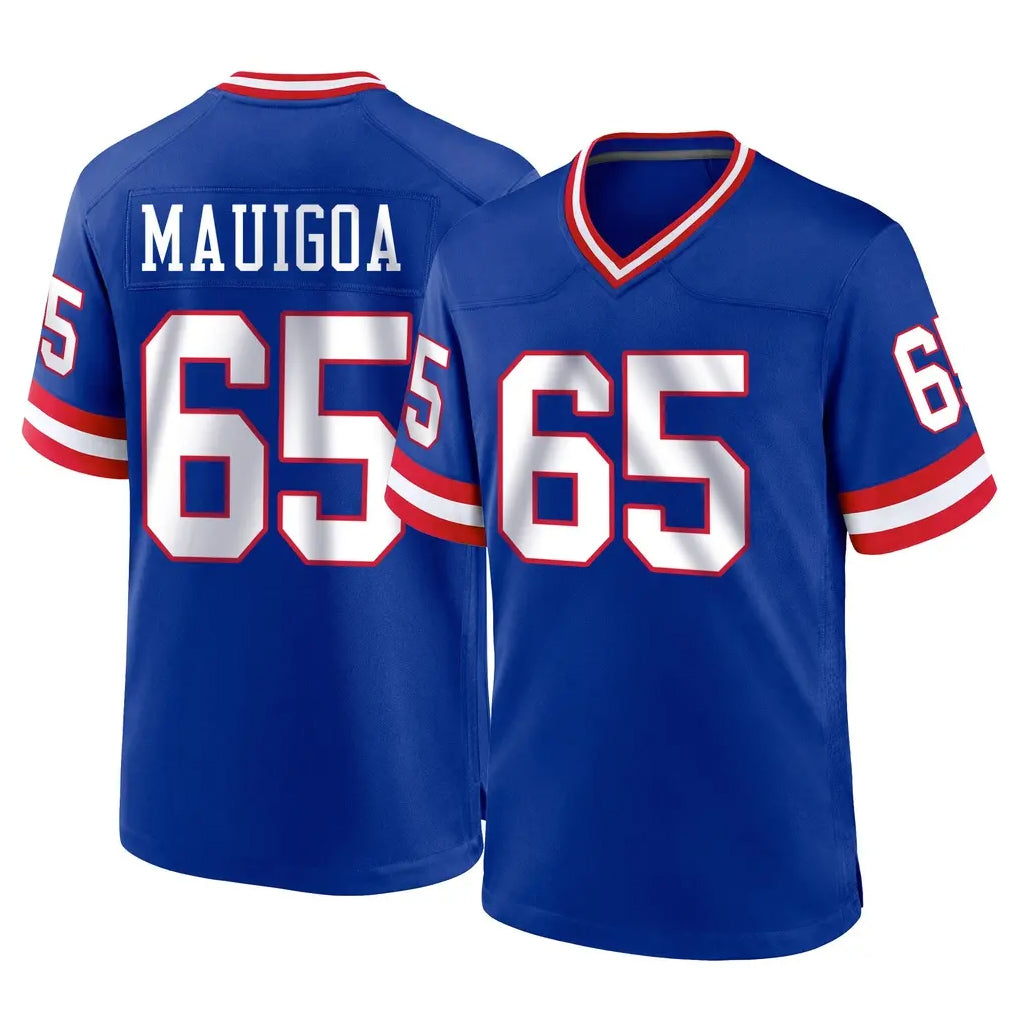 NY.Giants #65 Francis Mauigoa Player Royal Classic Home Game Edoa Stitched Jerseys