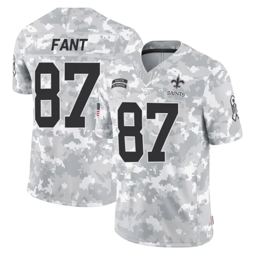 NO.Saints #87 Noah Fant Player Arctic Camo Salute To Service Limited Game Edoa Stitched Jerseys