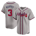 A.Braves #3 Dale Murphy Player Gray Limited Home Game Edoa Stitched Jerseys