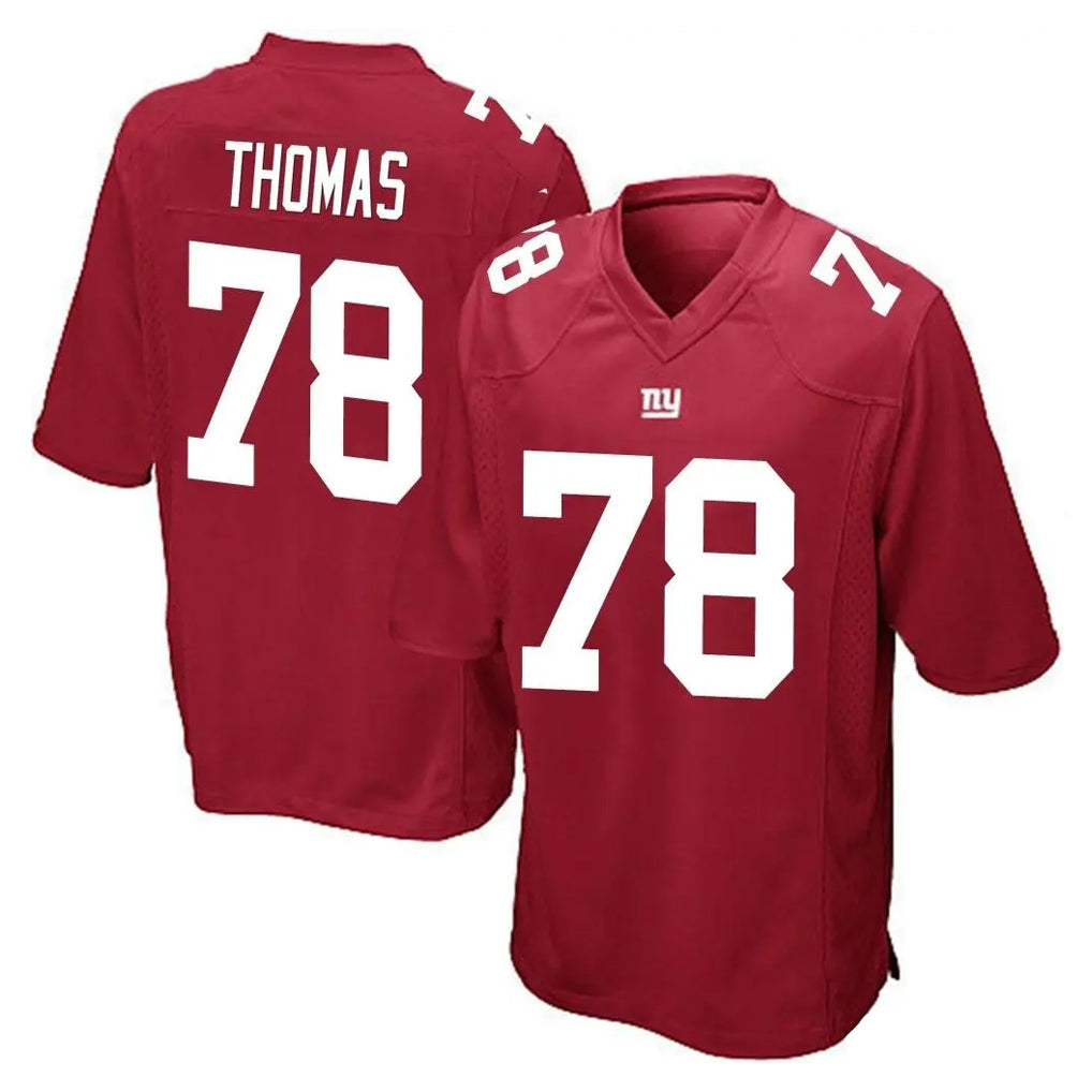 NY.Giants #78 Andrew Thomas Player Red Home Game Edoa Stitched Jerseys