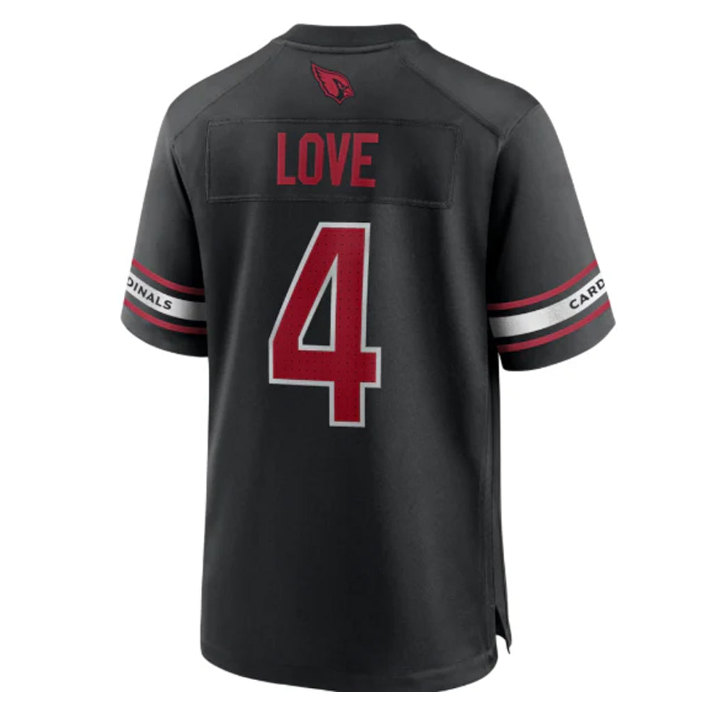 A.Cardinals #4 Jeremiyah Love Player Black Home Game Edoa Stitched Jerseys