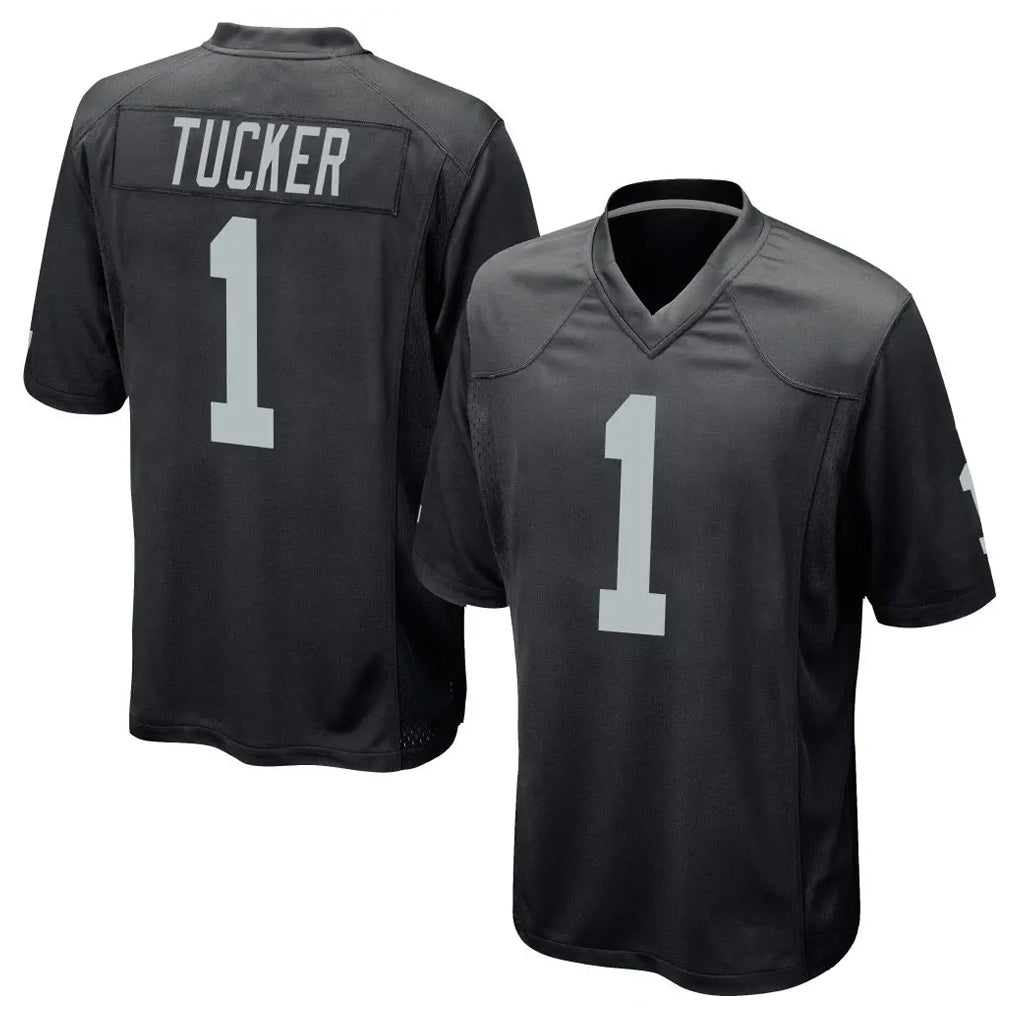LV.Raiders #1 Tre Tucker Player Black Home Game Edoa Stitched Jerseys