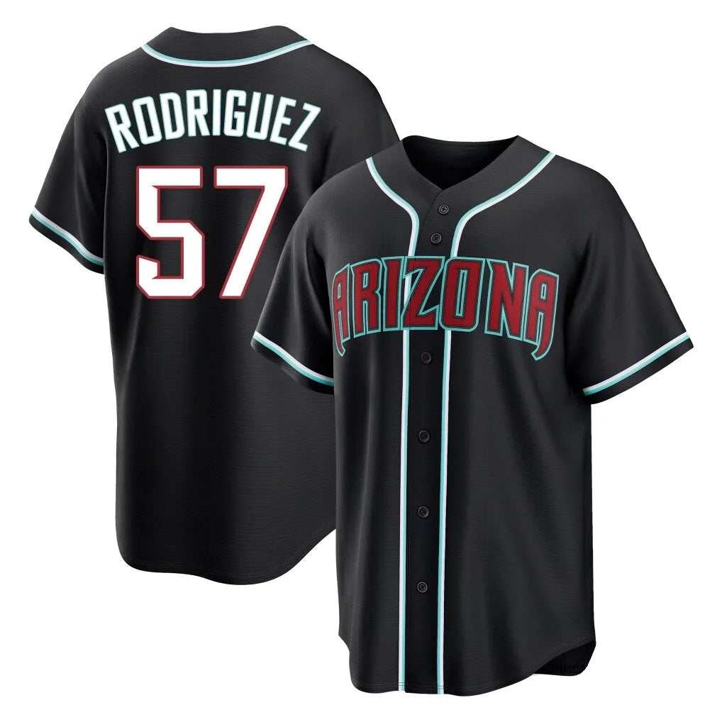 A.Diamondbacks #57 Eduardo Rodriguez Player Black Home Game Edoa Stitched Jerseys