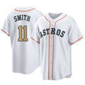 H.Astros #11 Cam Smith Player Gold Collection Game Home Edoa Stitched Jerseys