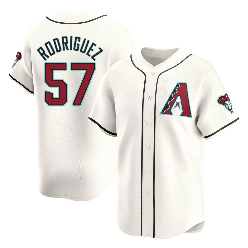A.Diamondbacks #57 Eduardo Rodriguez Player Cream Limited Home Game Edoa Stitched Jerseys