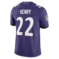 B.Ravens #22 Derrick Henry Player Purple Limited Elite Home Game Edoa Stitched Jerseys