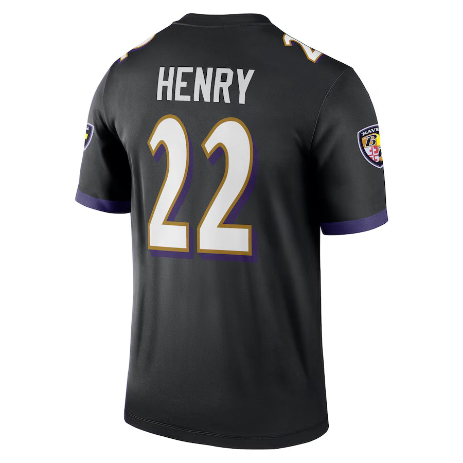 B.Ravens #22 Derrick Henry Player Black Legend Performance Edoa Stitched Jerseys