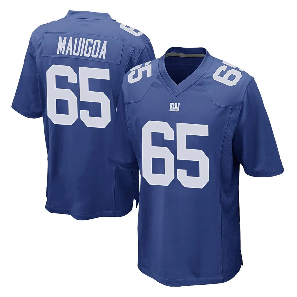 NY.Giants #65 Francis Mauigoa Player Royal Home Game Edoa Stitched Jerseys
