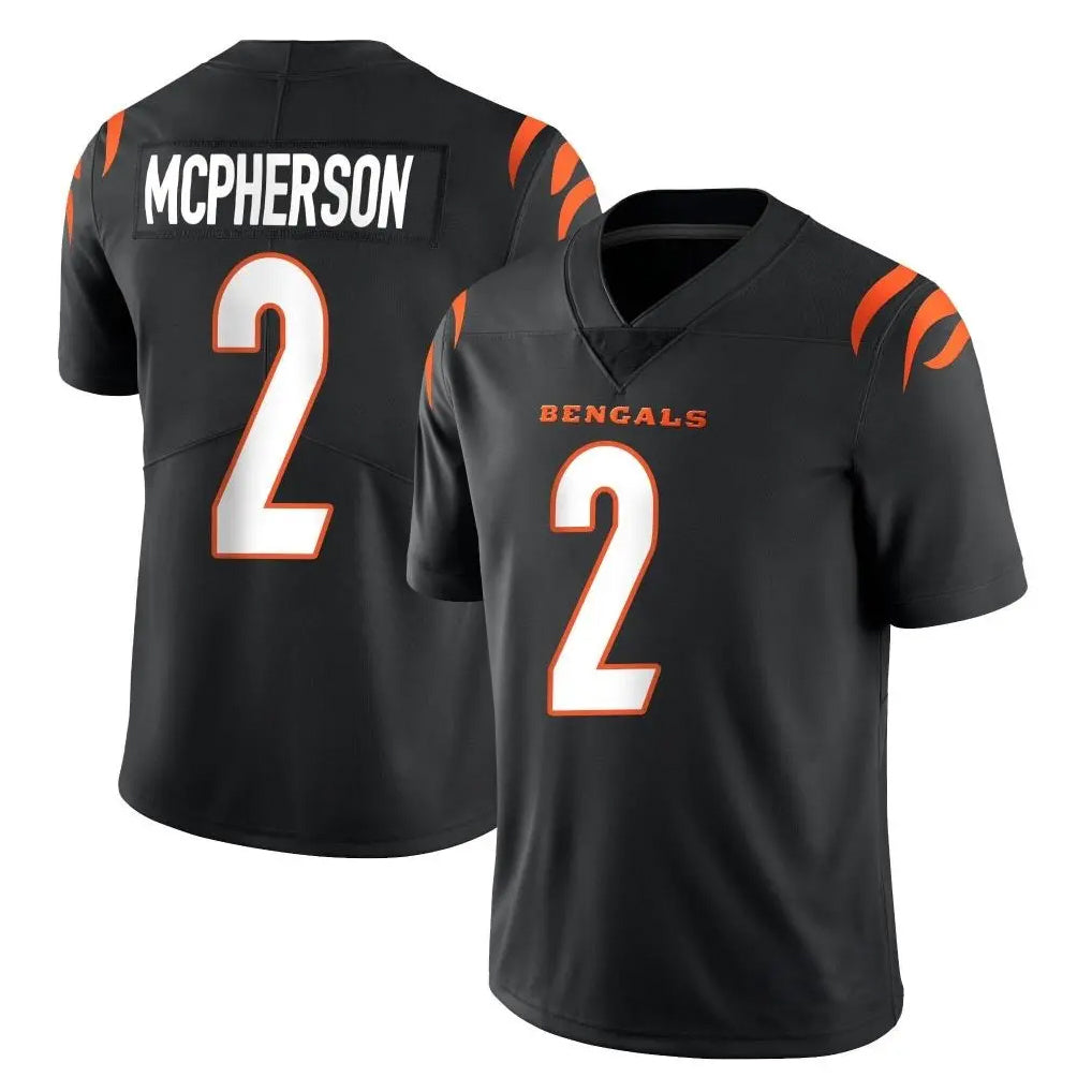 C.Bengals #2 Evan McPherson Player Black Vapor Untouchable Limited Home Game Edoa Stitched Jerseys