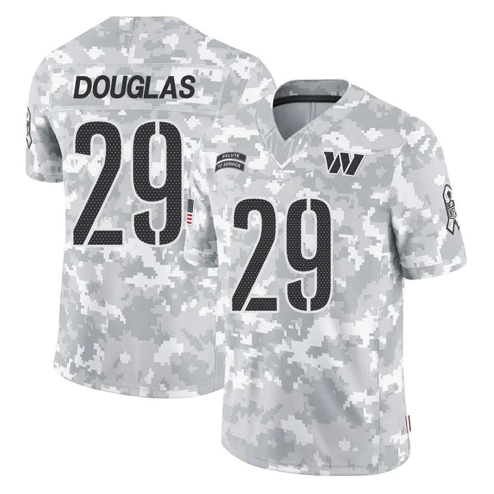 W.Commanders #29 Rasul Douglas Player Arctic Camo Limited Salute To Service Home Game Edoa Stitched Jerseys